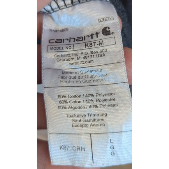 Carhartt Men's Large Grey T-Shirt Loose‎ Fit Short Sleeve Heavyweight Pocket K87 - Picture 5 of 5